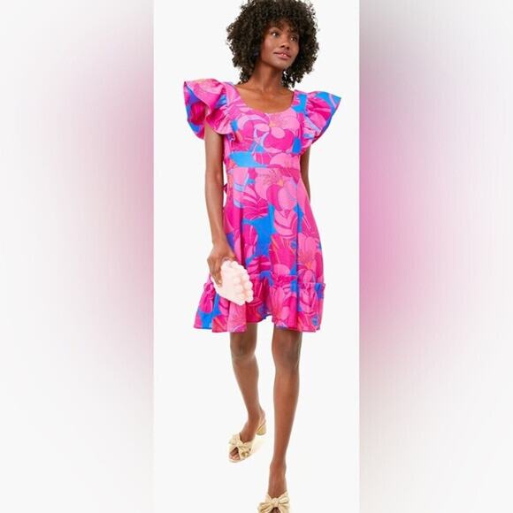 Tuckernuck x Cameran Eubank Wimberly Womens S Linen Wild Azalea Edisto Dress NWT - Picture 2 of 4